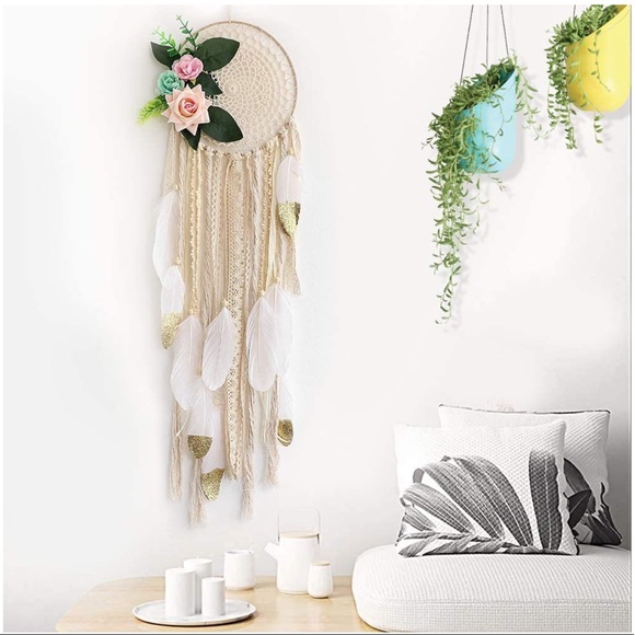 ✨RESTOCKED Dream Catcher White and Gold Feather - Picture 6 of 6